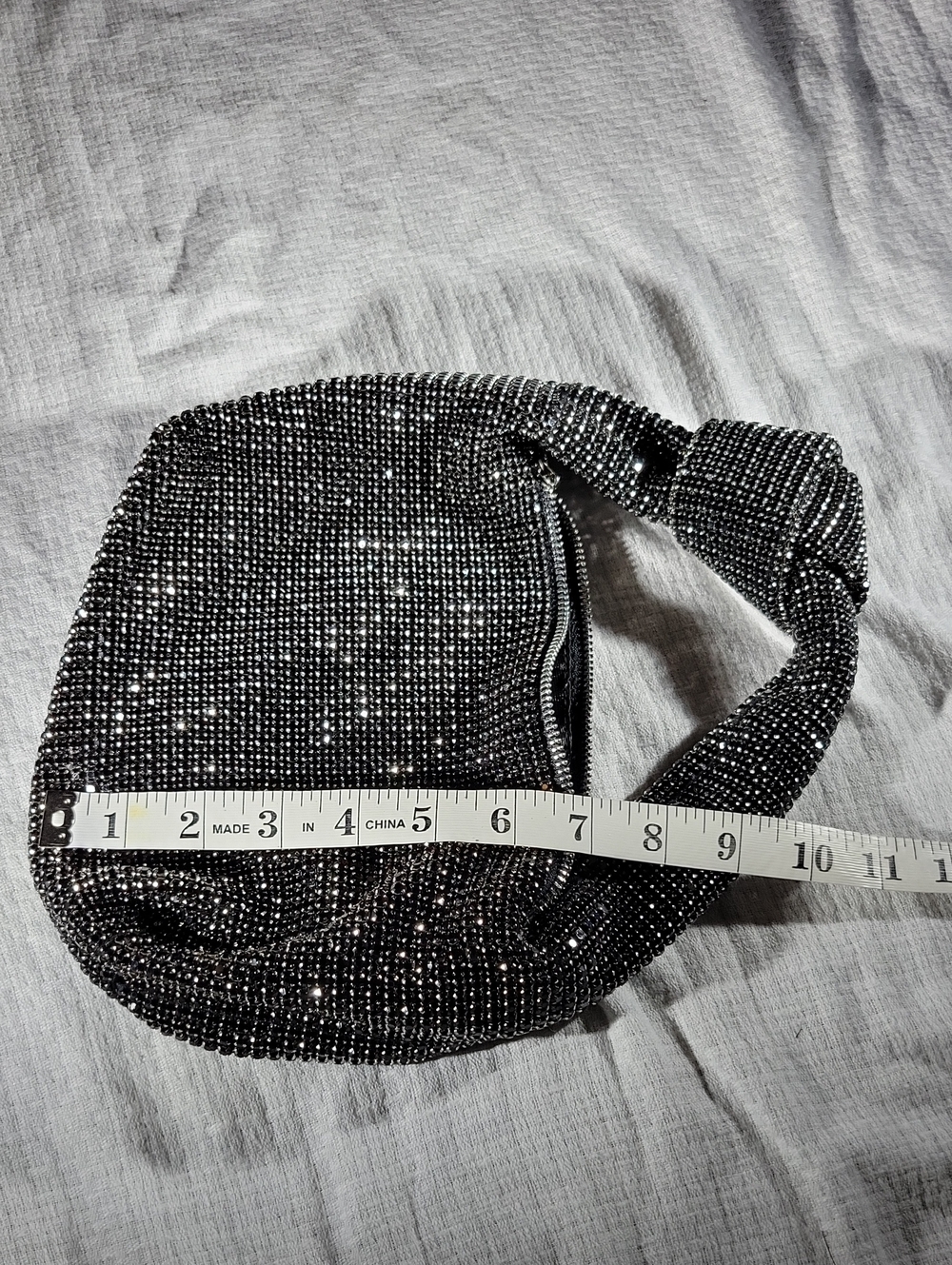Urban Expressions Black Silver Metallic Mesh Evening Bag NWOT - Picture 6 of 6